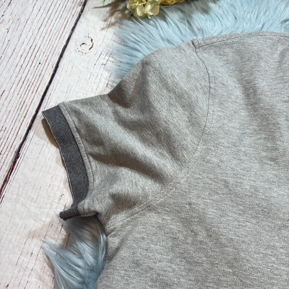 J. Crew Grey Stretch Pique Short Sleeve Pocket Polo sz L
